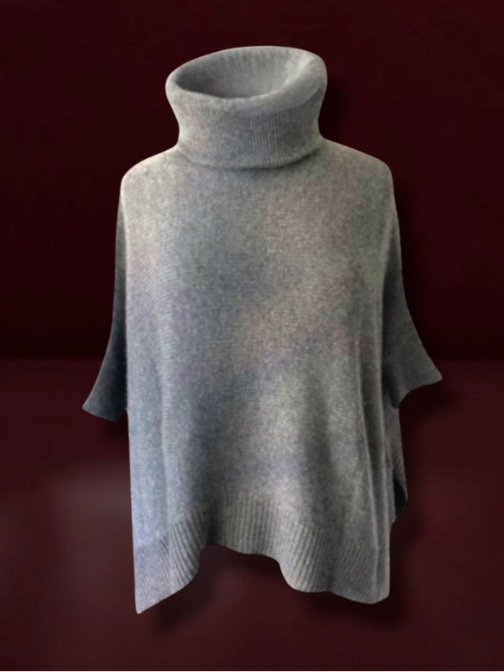 360 CASHMERE GREY TURTLENECK UNCONSTRUCTED 100% CASHMERE SWEATER SIZE XS